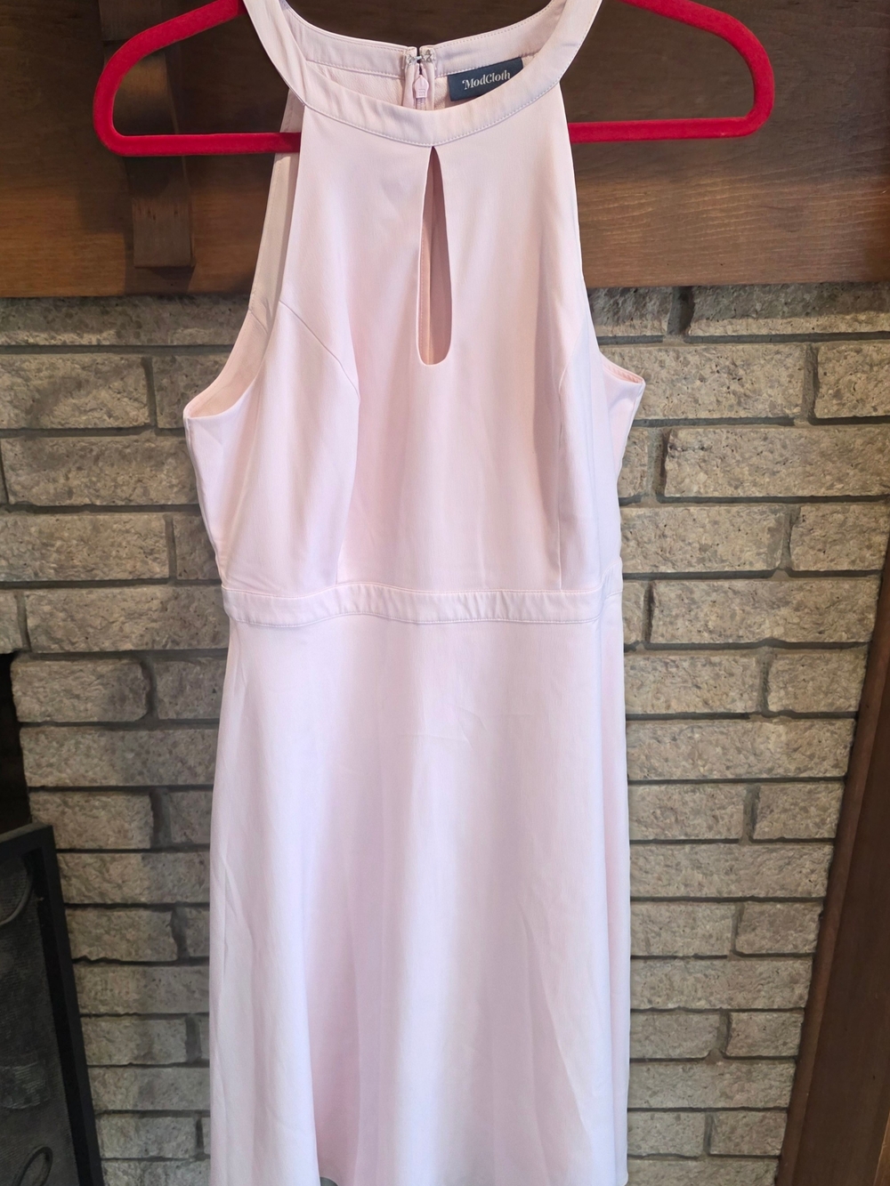 Modcloth Blush Halter Keyhole A-Line Midi Dress - Picture 3 of 6
